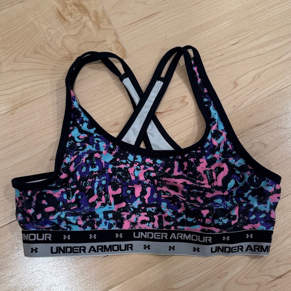 Under Armour Women's Abstract Print Sports Bra Youth Large